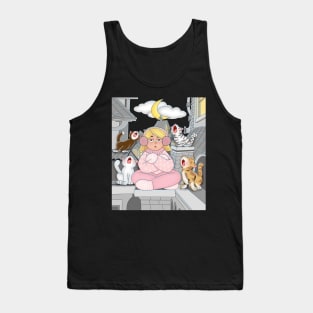 Cold Night With Cat Meowings Tank Top